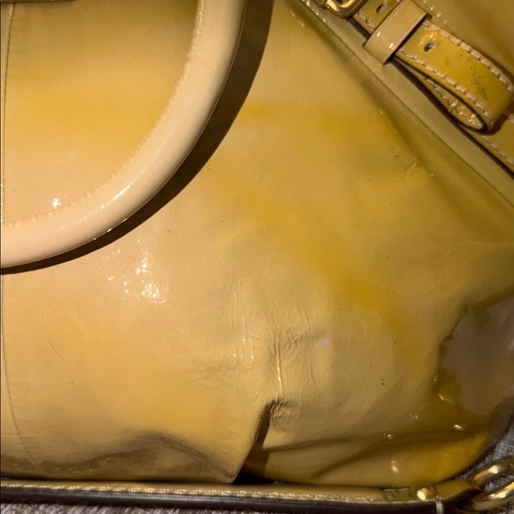 Coach Yellow Sofia Patent Leather Handbag - Picture 3 of 9